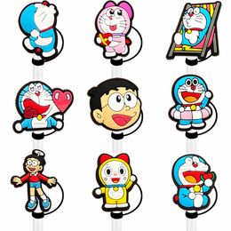 15Colors Japonais Funny Cartoon Personnages Silicone Paille Toppers Accessoires Cover Charmes Réutilisables Péporteur de la poussière Drinking Decorative 8 mm / 10 mm Paille