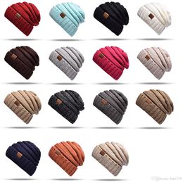 Gorro de punto elástico suave y grueso, cálido, a la moda, en 15 colores, Skully para hombre y mujer con etiqueta, envío gratis