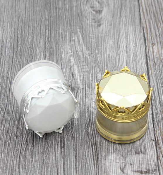 15g 20g Jar de botella de crema cosmética Contenedor de cosméticos vacíos con tapa de corona de forma de corona Silver1641290