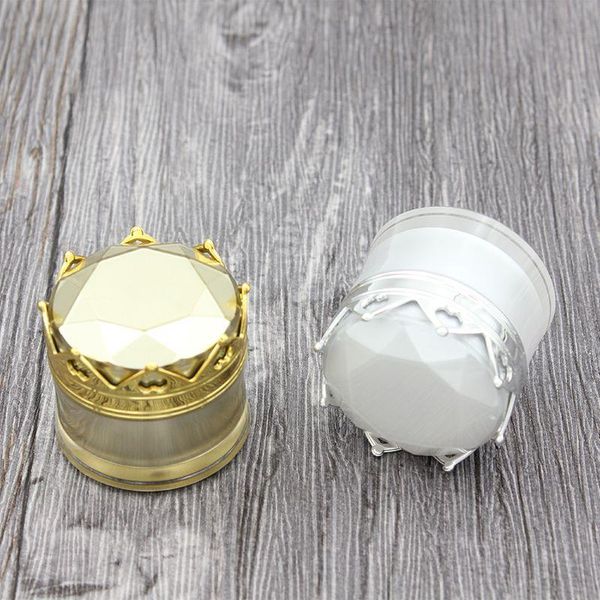 15G 20G Botella de crema cosmética Tarro Envase de cosméticos vacío con tapa de forma de corona Oro blanco Plata Pbhsq