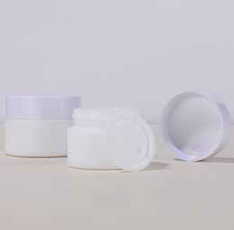 15G 30G 50g Puur Wit Glas Crème Kruiken Lege DIY Flessen met Plastic Caps Gezichtsverzorging Makeup Tool SN6154