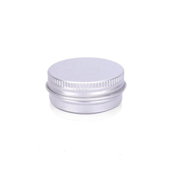 Récipient cosmétique vide en aluminium de 15g avec couvercles 15ml petit pot d'échantillon cosmétique de parfum solide d'étain de baume à lèvres rond LX2634