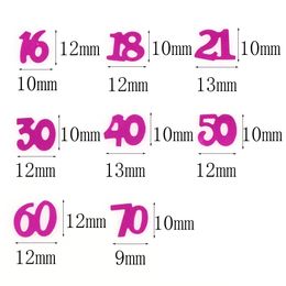 15G Digitals Figures 16 18 30 40 50 60 Confetti Numéros de fête d'anniversaire Joyeux anniversaire Table Discorties Décorations Sprinkle Metallic
