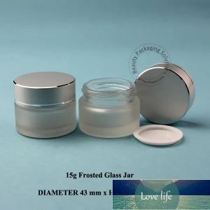 15g pot de crème en verre dépoli haut de gamme 1/2OZ cosmétique petite bouteille rechargeable 15ml flacon masque facial conteneur emballage 5 pièces/lot