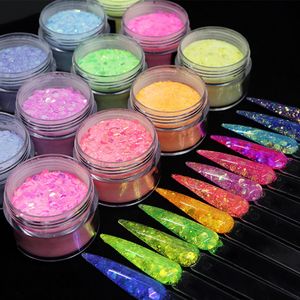 15G Nail Art Acrylique Powner Sirène mixte Hexagon Chunky paillettes Sequins pour les ongles Sculpture étendue Sculpture Gel Polish Manucure E223