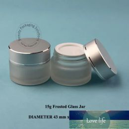 15g Qualité Verre Dépoli Crème Pot 1/2OZ Cosmétique Petite Bouteille Rechargeable 15ml Flacon Masque Facial Conteneur Emballage 5pcs / Lot