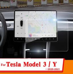 15 pouces autocollants Tesla Modèle 3 Y 2021 Écran de voiture Temper le film Protecteur en verre pour accessoires Navigator Touch Affichage HD4094617