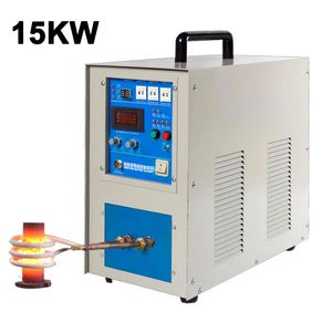 Calentador de inducción de 15kW, máquina de calentamiento por inducción, horno de fundición para Metal, soldadura de alta frecuencia, equipo de enfriamiento de Metal