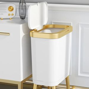 15L Cuisine debout poubelle peut largecapacité poubelle de la bac à poussière de salle de bain de salle de bain taillisage de taillis