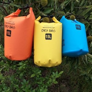 15L sac étanche extérieur dérive 3 couleurs Portable rivière Rafting randonnée en plein air sac à dos grande capacité articles de stockage Q0705