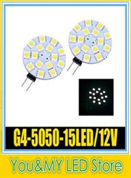 15led G4 Light Lamp 5050SMD LED DC12V DIMMable 2W Blanc chaude Lumière haute intensité Spotlight 100pcs 7987880