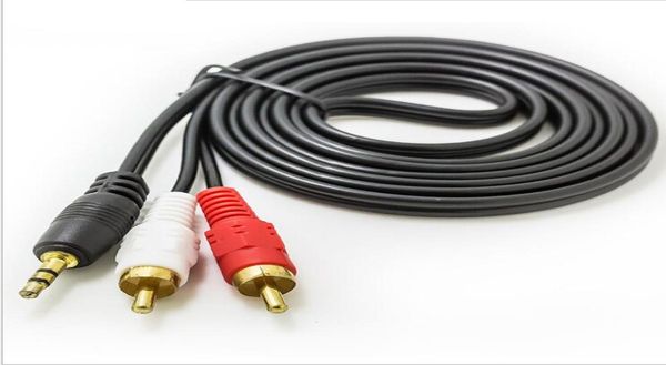 Cable AV de 15m 35 mm JACK a 2 RCA Splits de cable adaptador para el altavoz de computadora Connecctor Audio Cable72922220