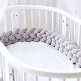 Cojín de almohada para parachoques de cama para bebés de 15m para niñas Four Braid Cot cuna protector cuna para habitación decoración 240509