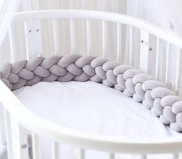 15M bébé lit pare-chocs noeud oreiller coussin pour garçons filles quatre tresse bébé lit pare-chocs berceau protecteur cuna para chambre Decor2608758