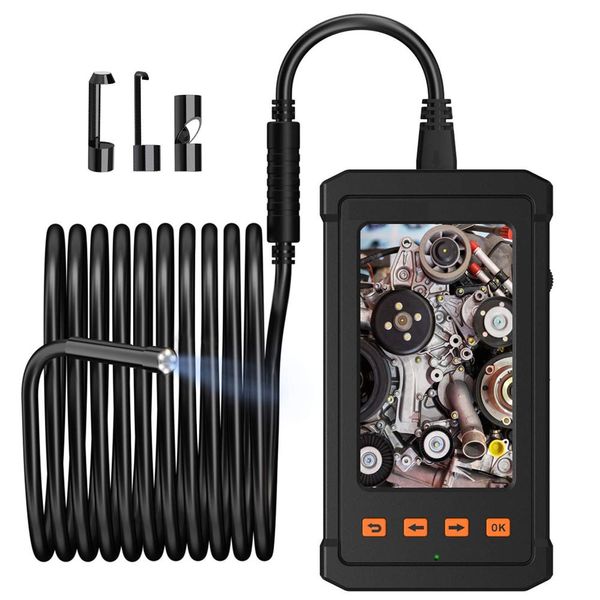 Endoscope industriel de 15 m de longueur de câble 1080P HD Écran LCD 4,3 pouces Batterie 2800 mAh Endoscope professionnel IP67 Caméra d'inspection étanche avec 6 lumières LED PQ305