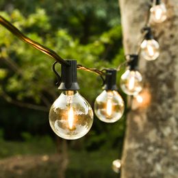 15m LED STRING LICHT G40 Garden Garland Festoon Lights Waterdicht Patio Fairy String voor buitenbruiloft Patrydecoratie