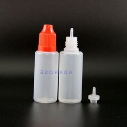 Botellas cuentagotas de plástico LDPE de alta calidad, 15ML, 100 Uds., con tapas seguras a prueba de niños, puntas, botella exprimible E Cig, pezón largo Lhvtb