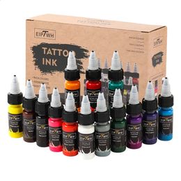 15 ml 14 colores pigmento de tinta de tatuaje con caja kits de arte corporal pinturas de belleza profesionales suministros de maquillaje semipermanente 240202