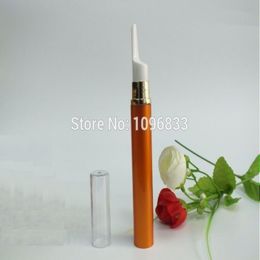 15ML 15G oranje kleur airless fles pen met massagekop cosmetica oogserum essentie lotion verpakking flessen, 50 stuks Ibnom Tiiqo