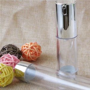 15 ml 20 ml 30 ml vides bouteilles de pompe sans air argent transparent mini pompe de traitement portable bouteille de voyage 100 pièces Efpqn