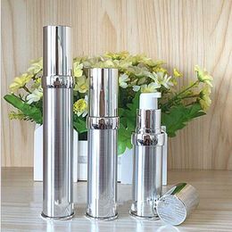 15ml 20ml 30ml Oro Plata Vacío Airless Pump Container Travel Metal Essential Lotion Cream Botella cosmética con bomba F20172224 Gsmcl