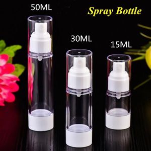 15 ml 30 ml 50 ml transparantie lege airless pomp container reizen plastic lotion spray cosmetische fles met pomp 0160