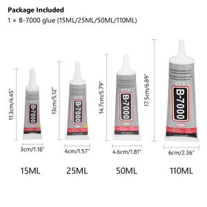 15 ml 25 ml 50ml 110ml B7000 Pantalla móvil Pantalla táctil Super Glu B-7000 Punto de reparación de adhesivos Joya de diamante Glue de bricolaje