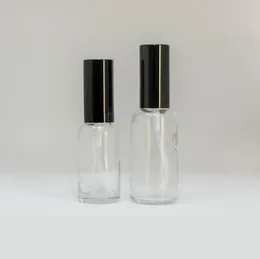 Flacons pulvérisateurs en verre transparent de 15ml, 30ml, 50ml, 100ml, avec pulvérisateur noir à brume Fine, pour huiles essentielles, brumisation de parfum, aromathérapie, 10ml