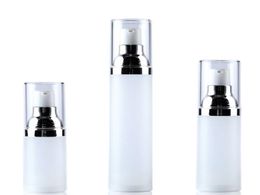 15 ml 30 ml 50 ml Airless Bottle PP Frosted Bright Silver Emuls Fles