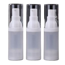 Botella transparente esmerilada de 15ml, 30ml, 50ml, contenedor vacío cosmético sin aire, botellas de loción con bomba recargable para viajes