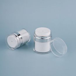 15 ml 30 ml de 50 ml de tarjetas cosméticas vacías acrílico botella de vacío blanca recargador de aire recipiente bomba de loción SN6559