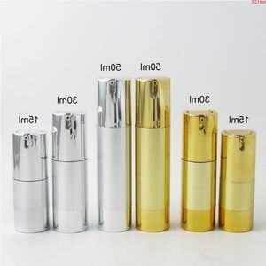 15ml 30ml 50ml Lege Gouden Aluminium Airless lotion Pompfles 1OZ Zilveren Container 30ML Lotion Packaginggood Xehnq