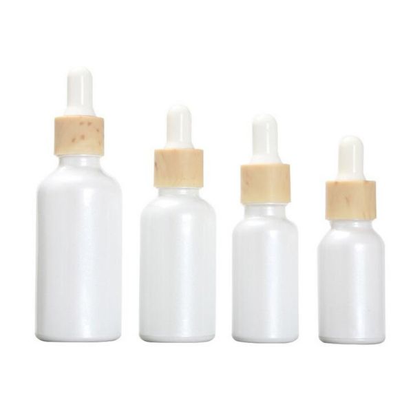 15 ml 30 ml 50 ml lait de clare ambre givré flacon compte-gouttes en verre blanc avec bouchon en plastique 1 oz bouteille d'huile essentielle de bambou