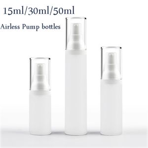 15 ml 30 ml 50 ml givré PP vide bouteilles de pompe sans air Mini Portable vide cosmétique Lotion traitement pompe bouteille de voyage