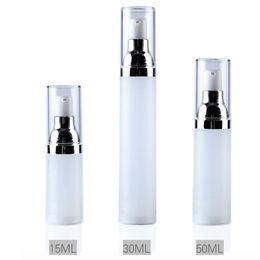 15 ml 30 ml 50 ml Koreaanse versie Airless Bottle PP Frosted Bright Silver Cosmetic Lotion Subfles