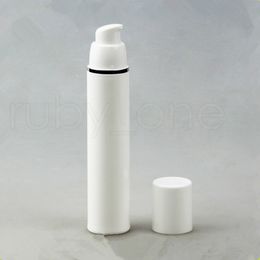 15 ml 30 ml 50 ml pp airless flessen vacuümpomp lotion fles met zilveren lijn cosmetische verpakking RRA2246