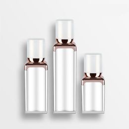 15 ml 30 ml 50 ml carré acrylique bouteille airless pour lotion émulsion fond de teint liquide cosmétique emballage perle blanc rose or Iampo
