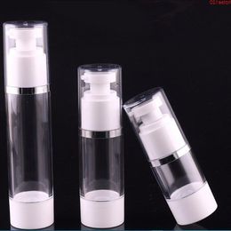 15 ml 30 ml 50 ml Reise Kunststoff Transparent Mini Vakuumpumpe Gefäß Silber Linie Leere Nachfüllbare Flaschen Tragbare Airless Bottlegoods Rsrdq