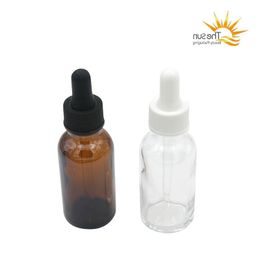 15ml 30ml Flaconi contagocce in vetro ambrato Reagente liquido Contenitore per pipette Contagocce Aromaterapia Bottiglia di olio essenziale Trasparente Rfaie