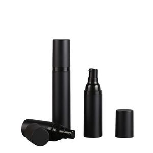 Bouteille noire sans air de 15ml 30ml, pompe à crème et Lotion, récipient en plastique, pulvérisation sous vide, distributeur de bouteilles cosmétiques de 50ml