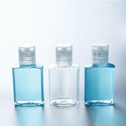 Desinfectante de manos de 15ml y 30ml, botella de plástico PET con tapa abatible, forma cuadrada para loción de maquillaje, líquido desinfectante Wvnnu