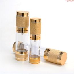 15 ml 30 ml glanzend goud lege cosmetische luchtloze fles draagbare hervulbare pompdispenser voor lotion SN134Goods owirf