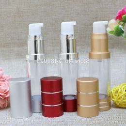 15 ml aluminiumoxide Airless Bottle Travel Mini Refilleerbare draagbare lege lotion flessen Airless Pump Containers 100 stcs/Lot WXVPX
