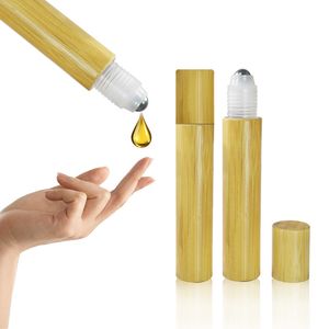 15 ml bamboe roll-on parfum fles oogcrème container roller lotion cosmetica flessen voor parfums Essentiële olie W0060