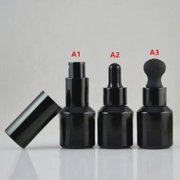 15ML Zwart Glas Spray Botle Lege Lotion Hervulbare Fles Cosmetische Essentiële Olie Container Druppelfles F3447