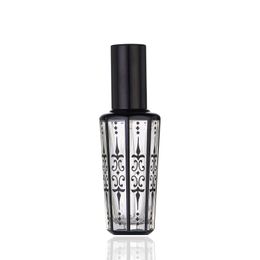 Botella de perfume de vidrio plateado de oro negro de 15 ml botella portátil recargable de recipiente cosmético vacío Atomizador atomizador de viaje de viaje