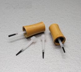 15ml DIY Cosmetic Liquid Nail Art Container con paquete de cepillo Botella de esmalte de uñas de vidrio transparente vacía con tapa de bambú 60pcs