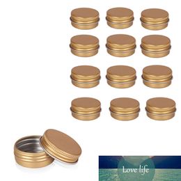 15ml Golden Tin Box Aluminium Tin Jars Mini Metalen Opbergdozen Make-up Organizer voor Lip Balm Candle Jars Hervulbare Containers