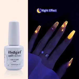 15ml Top Coat fluorescent lumineux No Wipe Top Gel Glow in The Dark Semi Permanent Art Tool Manucure Vernish gel vernis à ongles 240222