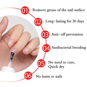 15 ml de préparation à ongles à ongles déshydrator vernis à ongles Free Grinding Long Lasting Air Dry Pas besoin de lampe LED UV pour gel d'art à ongles